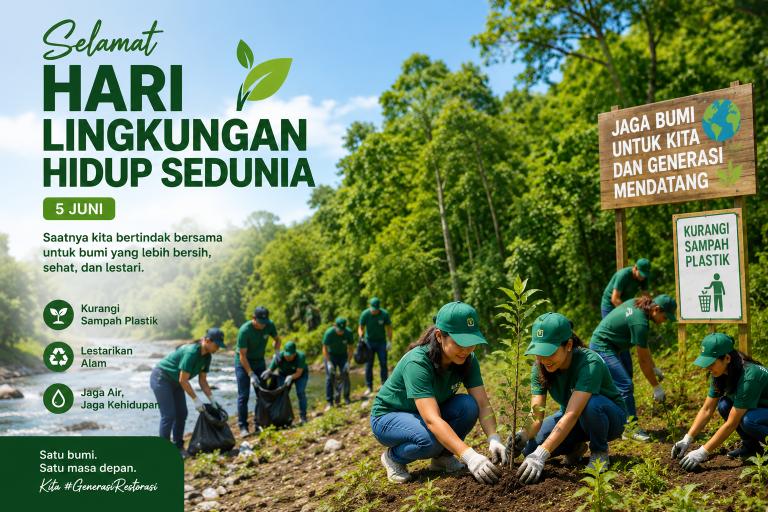 Peringatan 5 Juni - Hari Lingkungan Hidup Sedunia. (BeritaNasional/ChatGPT)