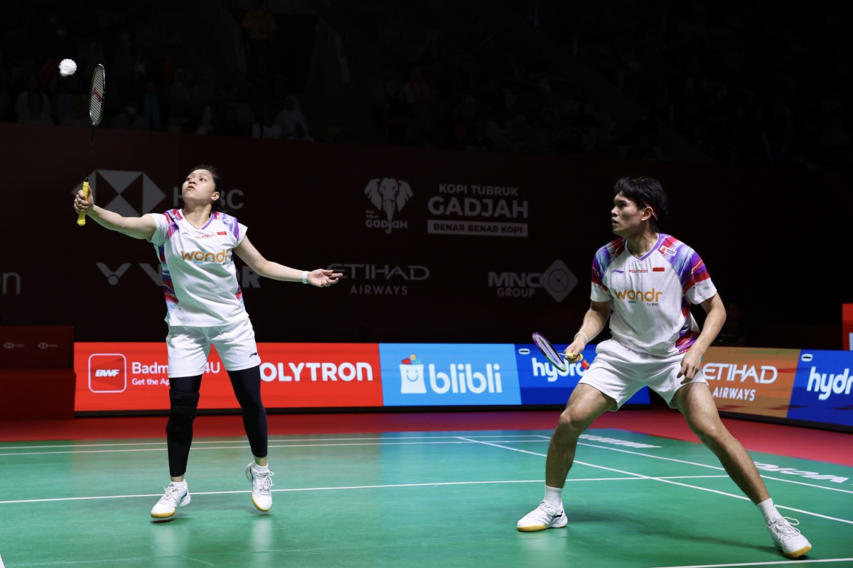 Ganda campuran Adnan Maulana/Indah Cahya Sari. (Foto/Polytron Indonesia Open)