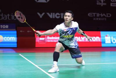 Tunggal putra bulu tangkis Indonesia Jonatan Christie. (Foto/doc Indonesia Open 2026)