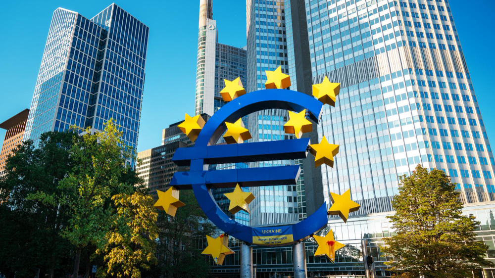 Ilustrasi logo Bank Sentral Eropa (EBC). (Foto/Magnific)
