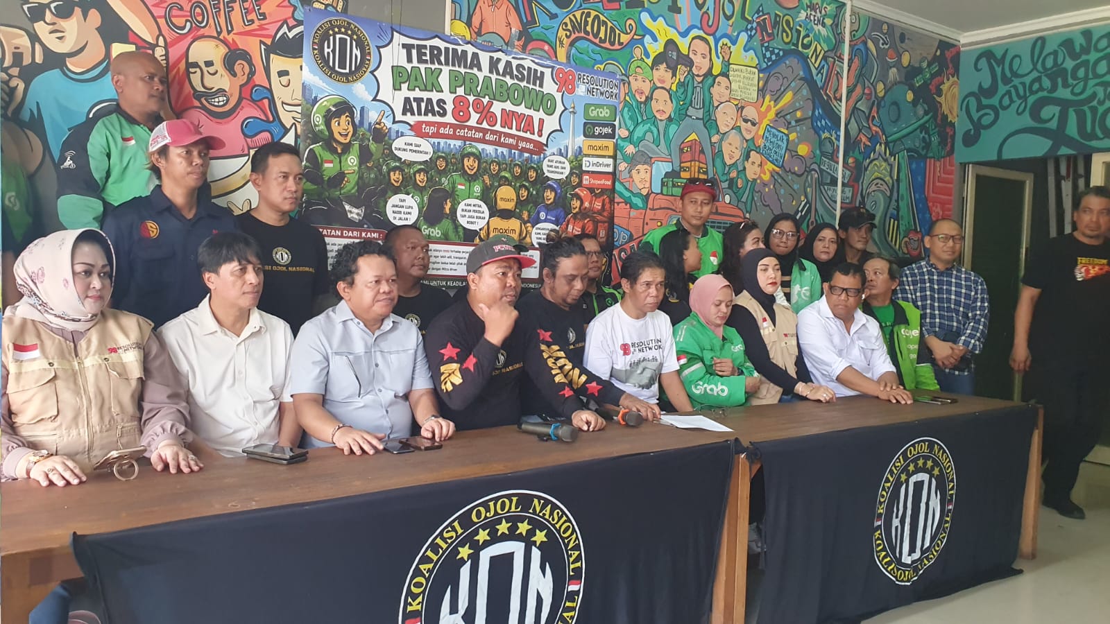 Koalisi Ojol Nasional siap menyambut potongan tarif 8 persen yang berlaku besok, 1 Juli 2026. (BeritaNasional/Bachtirudin)