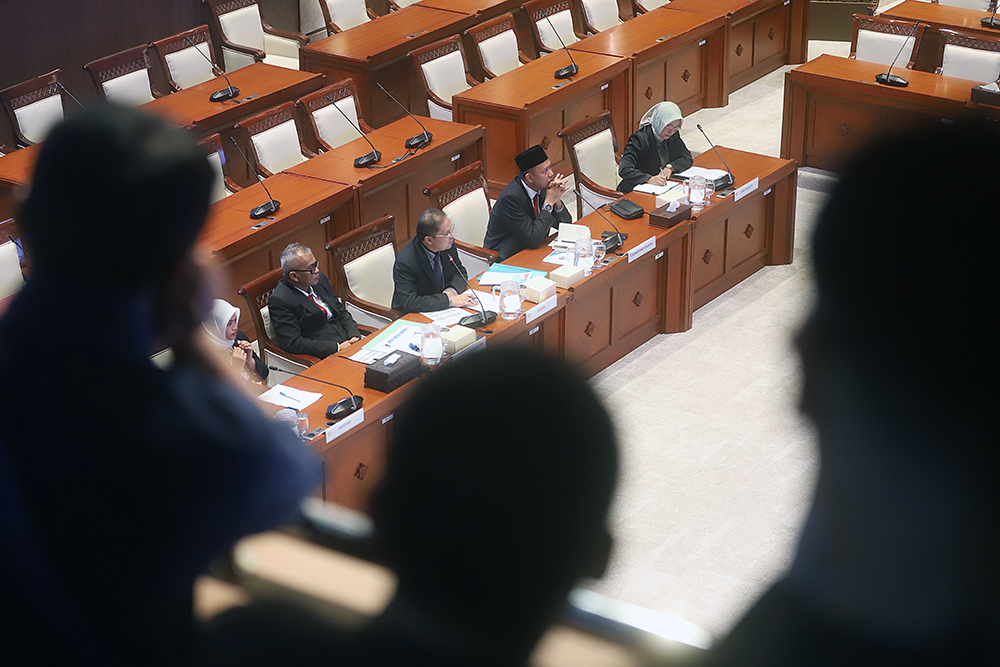 Komisi I DPR menggelar uji kelayakan dan kepatutan (fit and proper test) terhadap 21 calon anggota Komisi Informasi Pusat (KIP) periode 2026-2030. (BeritaNasional/Elvis Sendouw)