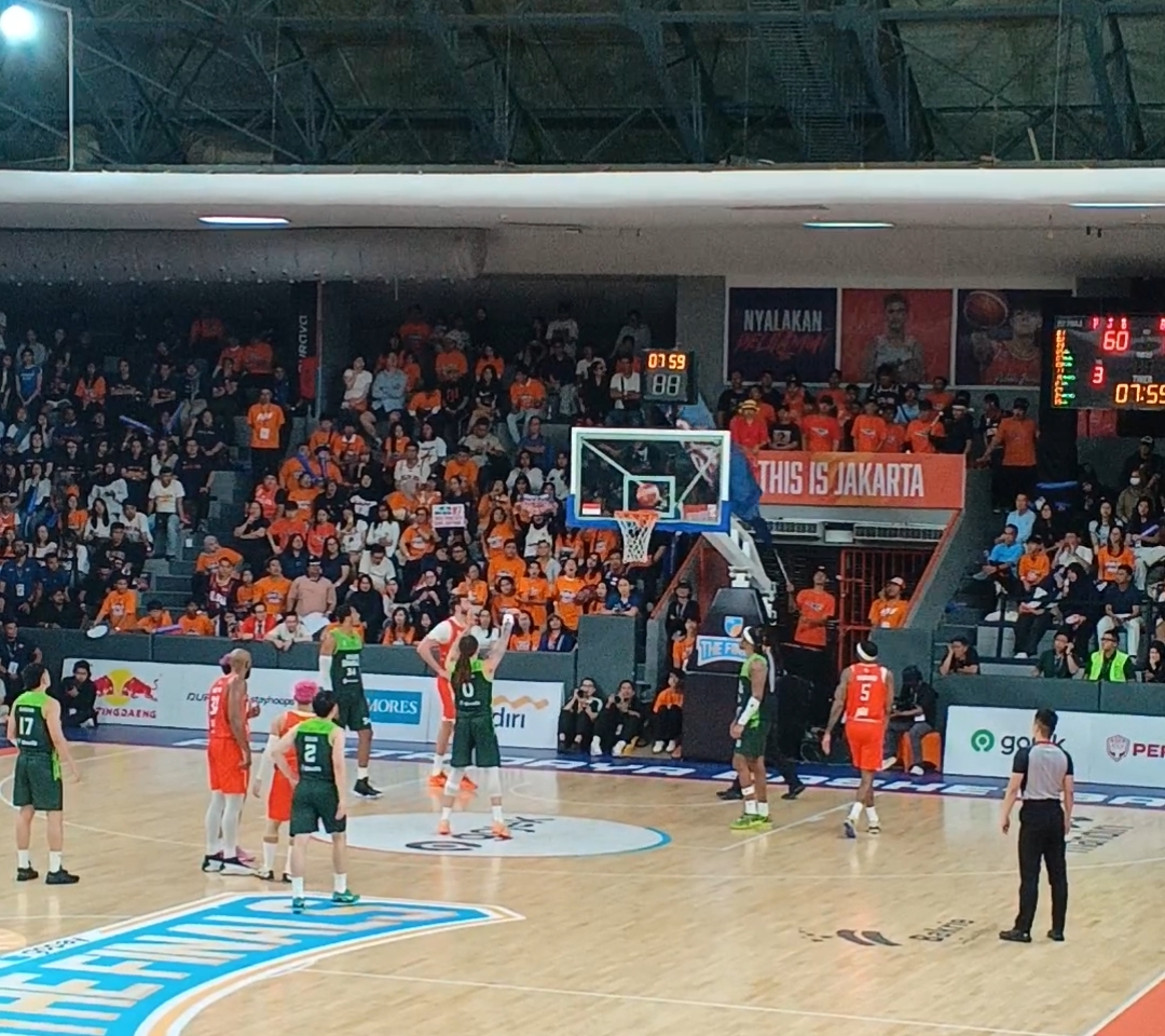 Laga Finals IBL 2026 Game 1 Pelita Jaya vs Hornbills di GMSB, Jakarta. (BeritaNasional/Hamdi)