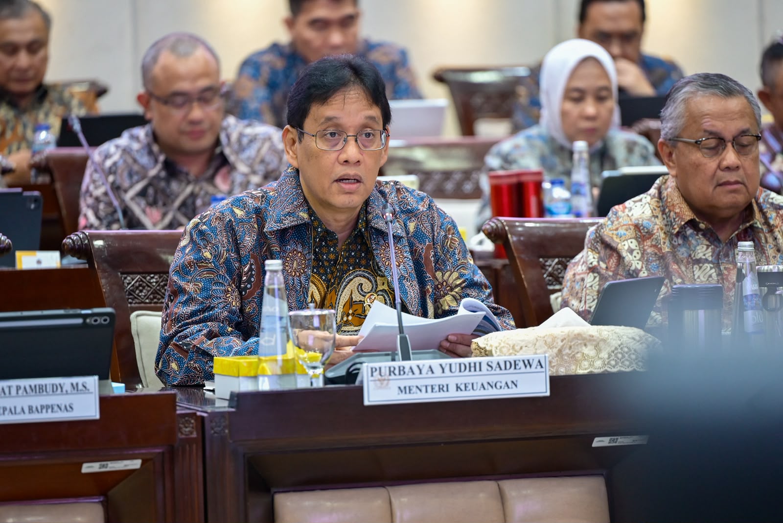 Menkeu Purbaya Yudi Sadewa saat rapat bersama DPR. (BeritaNasional/istimewa)