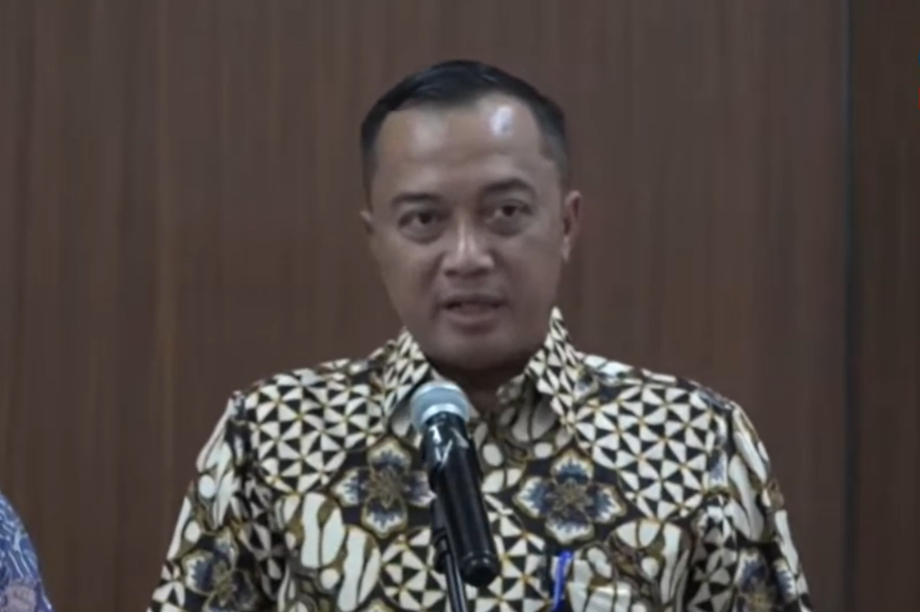 Mensesneg Prasetyo Hadi saat konferensi pers di Kompleks Parlemen. (Beritanasional TV)
