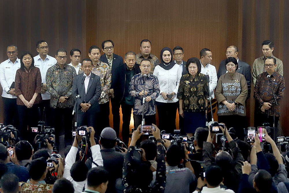 Pimpinan DPR bersama pemerintah gelar rapat koordinasi bahas ekonomi nasional. (BeritaNasional/Elvis Sendouw)