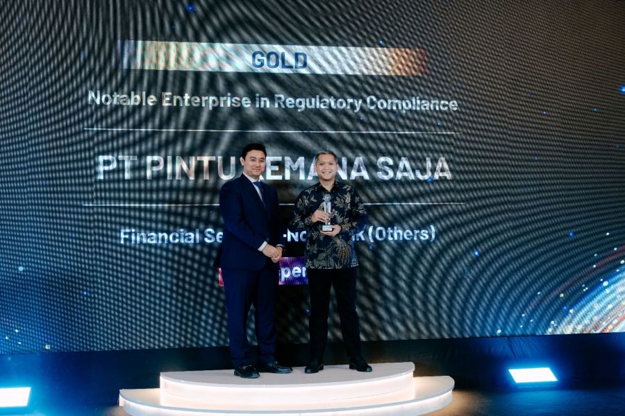 Pintu raih penghargaan Notable Enterprise in Regulatory Compliance dengan predikat Gold. (Foto/doc. PINTU)