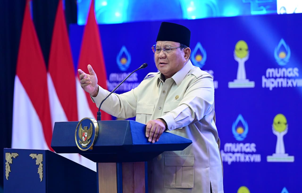 Presiden Prabowo Subianto di pembukaan Munas XVIII HIPMI di Kota Bandar Lampung, Lampung, Rabu (10/6/2026). (BeritaNasional/BPMI Setpres)