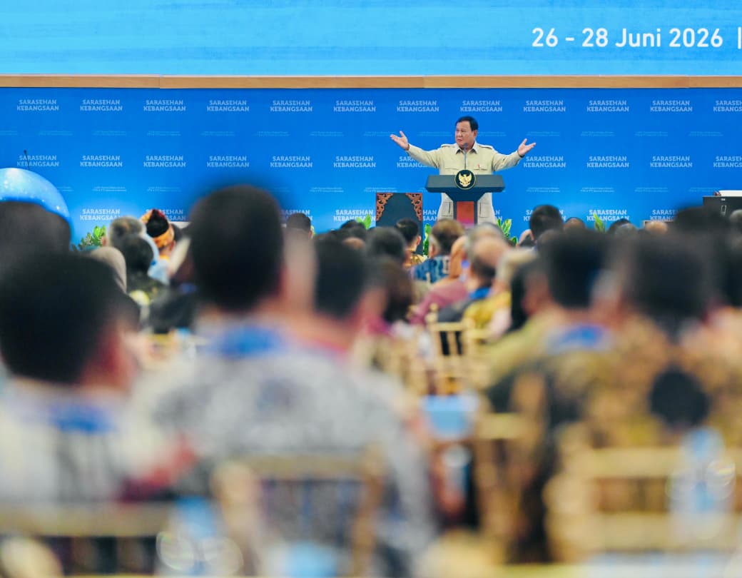 Presiden Prabowo Subianto mengumpulkan rektor dan ilmuwan di KSTI 2026. (Foto/BPMI)