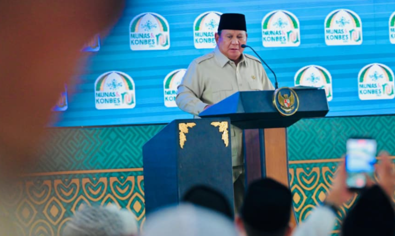 Presiden Prabowo Subianto berpidato Penutupan Munas Alim Ulama dan Konferensi Besar Nahdlatul Ulama (NU) (BeritaNasional/Setpres)