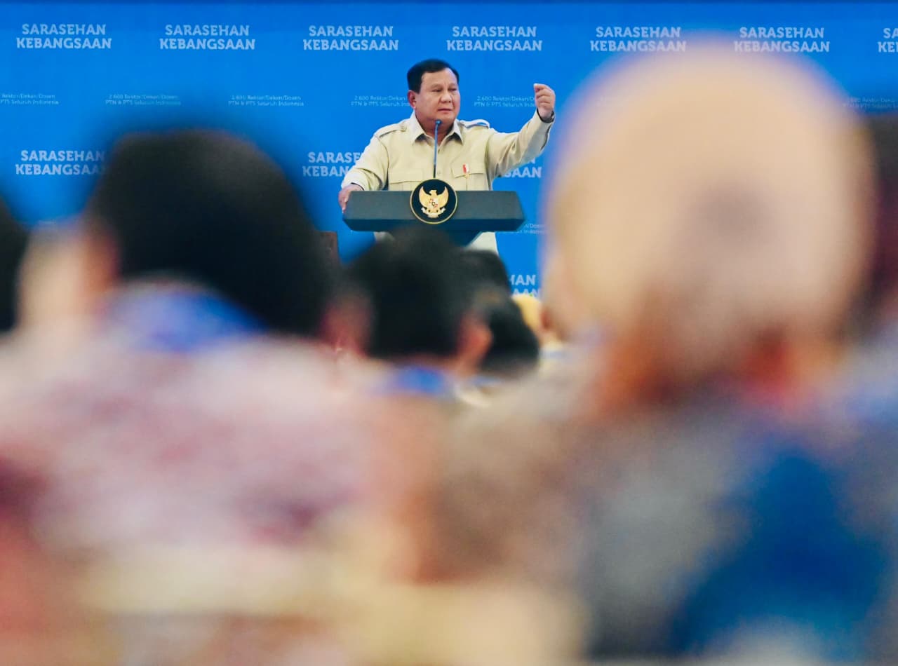 Presiden Prabowo membuka Sarasehan Kebangsaan Konvensi Sains, Teknologi, dan Industri Indonesia (KSTI) Tahun 2026 di JICC, Jakarta, Jumat (26/6/2026). (BeritaNasional/BPMI Setpres)