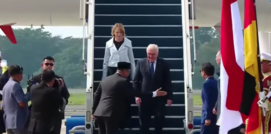 Momen Presiden Republik Federal Jerman Frank-Walter Steinmeier. (Foto/Tangkapan layar)