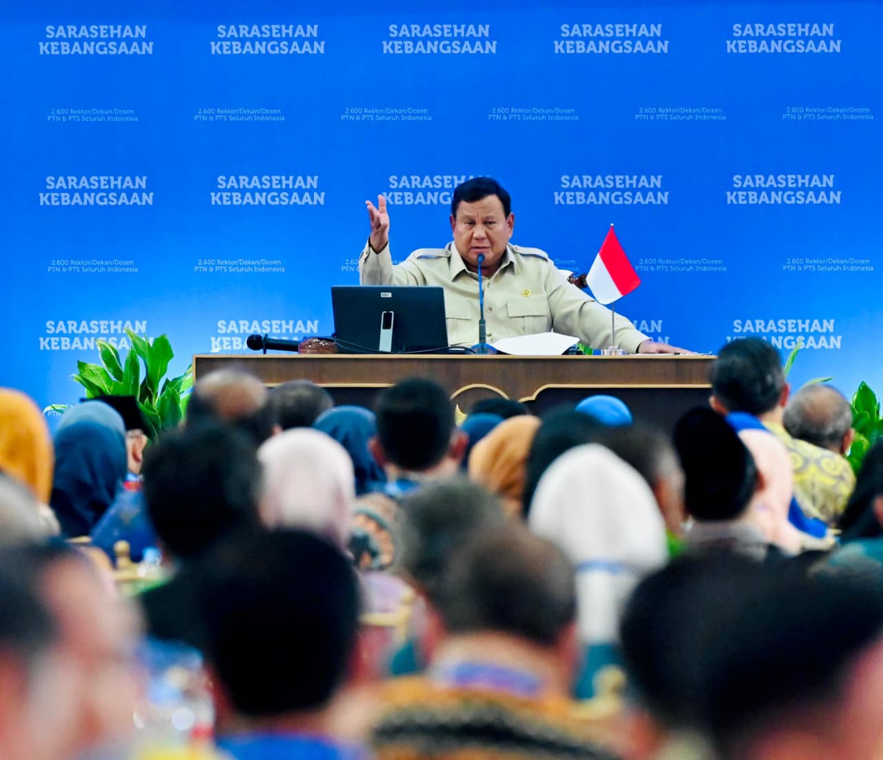 Presiden Prabowo Subianto dalam Sarasehan Kebangsaan KSTI 2026 di Jakarta. (BeritaNasional/Setpres)