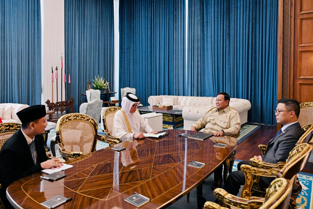 Presiden Prabowo Terima Menlu Qatar di Istana. (Foto/BPMI)