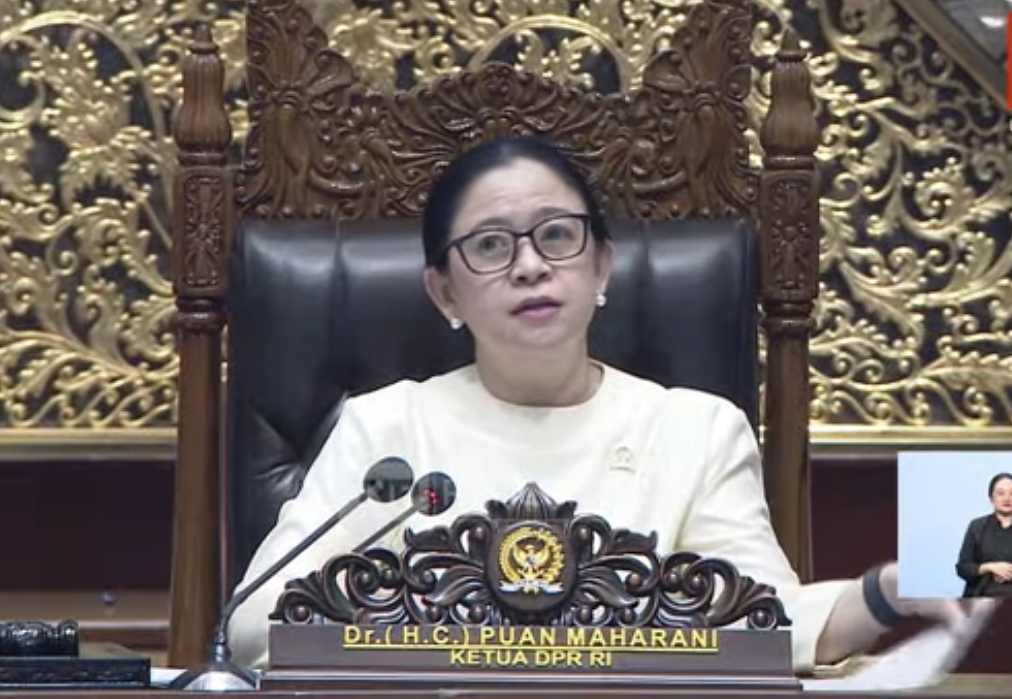 Ketua DPR RI Puan Maharani dalam Rapat Paripurna DPR, Selasa (30/6/2026). (BeritaNasional/YT DPR)