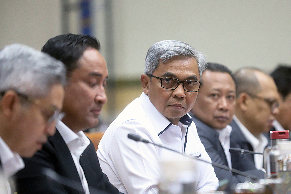 Ketua KPK RI Setyo Budiyanto dan Kepala BNN RI, Suyudi Ario Seto mengikuti rapat kerja bersama Komisi III DPR. (BeritaNasional/Elvis Sendouw)