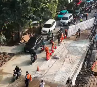 Jalan Raya Lenteng Agung Jaksel dibuka. (BeritaNasional/tangkapan layar)