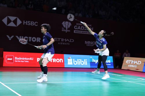 Pasangan ganda putri bulu tangkis Indonesia Ana/Trias berlaga di Indonesia Open 2026. (Foto/doc Indonesia Open 2026)