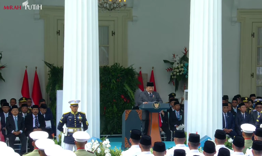Presiden Prabowo Subianto saat memimpin upacara Peringatan Hari Lahir Pancasila 1 Juni 2026 di Gedung Pancasila. (Foto/YouTube Setpres)