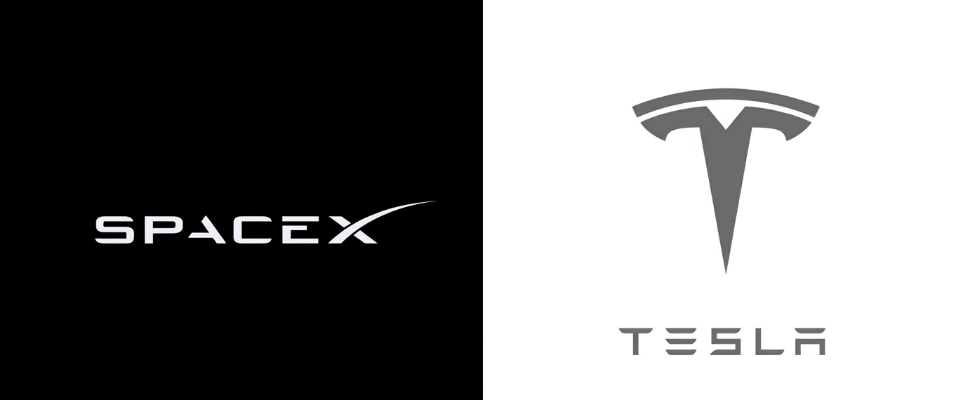 Logo SpaceX dan Tesla. (Foto/doc Tesla/SpaceX)