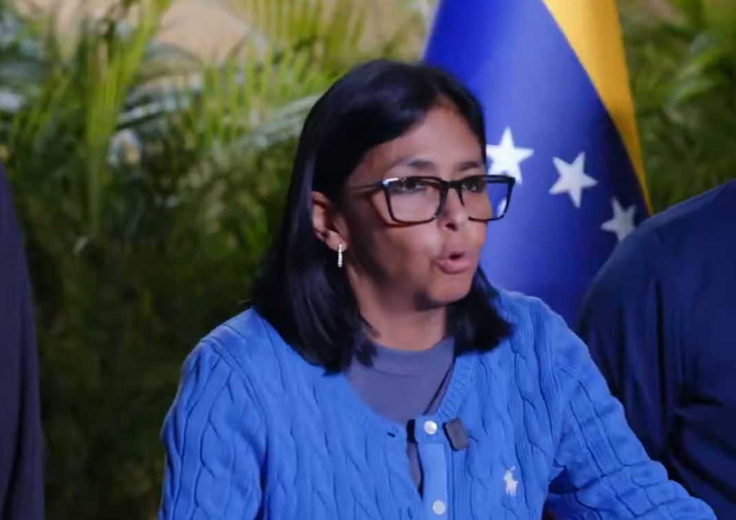 Plt Presiden Venezuela Delcy Rodriguez dalam pernyataan resminya, Kamis (25/6/2026). (BeritaNasional/X Delcy Rodriguez)