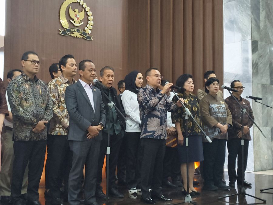 Dasco Pimpin Rapat Bareng DEN, BI, dan Kemenkeu, Fokus Pertumbuhan Ekonomi. (BeritaNasional/Ahda)