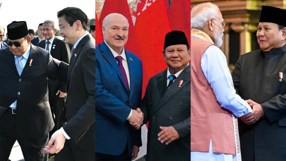 Pertemuan Presiden Prabowo Subianto dengan PM Singapura, Presiden Belarusia hingga PM India. (BeritaNasional/BPMI Setpres-Kolase)