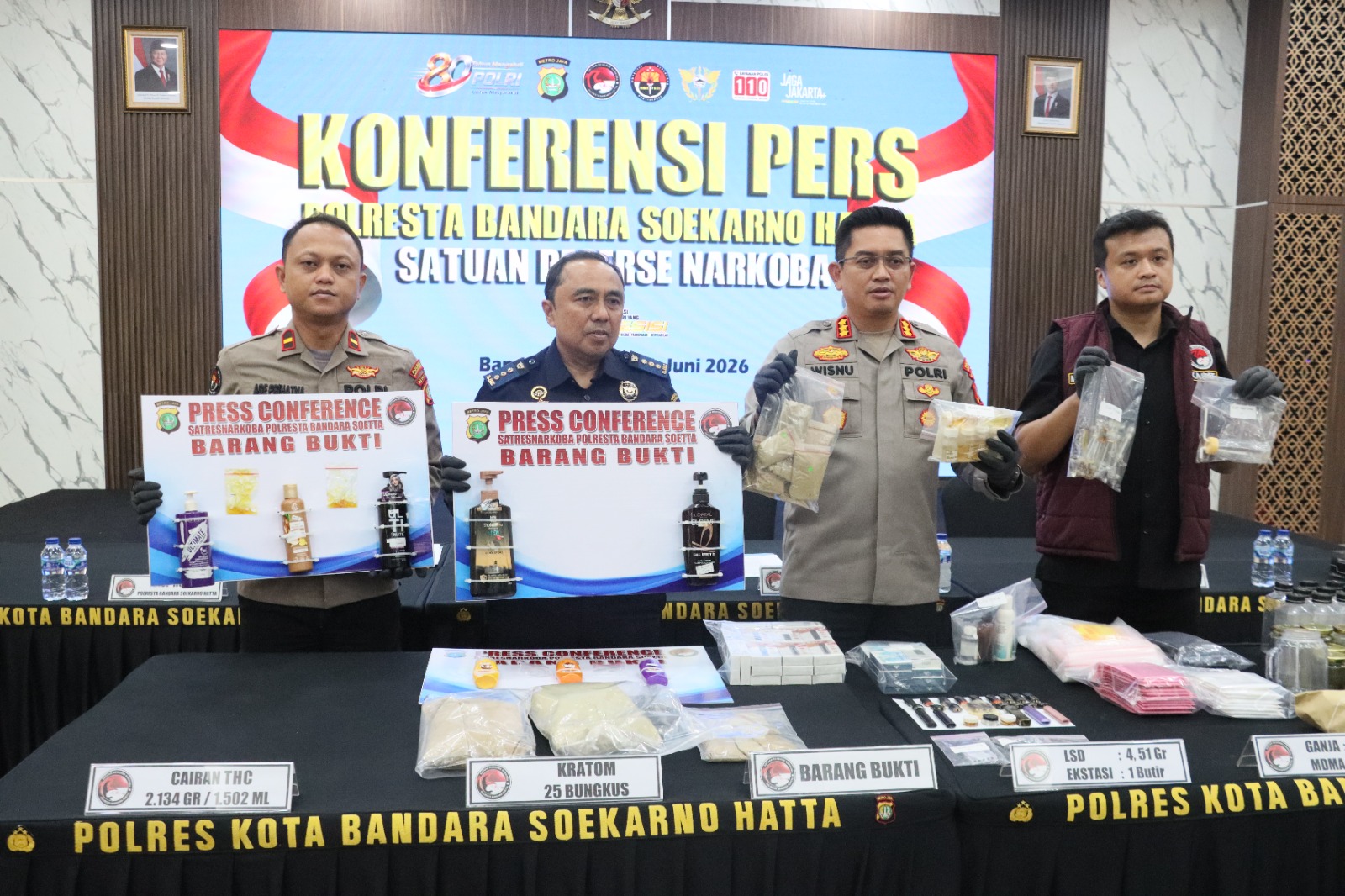Satres Narkoba Polresta Bandara Soekarno-Hatta bongkar jaringan narkotika internasional. (BeritaNasional/Humas Polri)