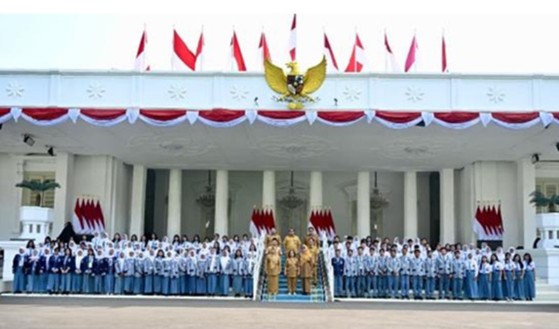 300 pelajar ke Istana Kepresidenan (Foto/Setpres)