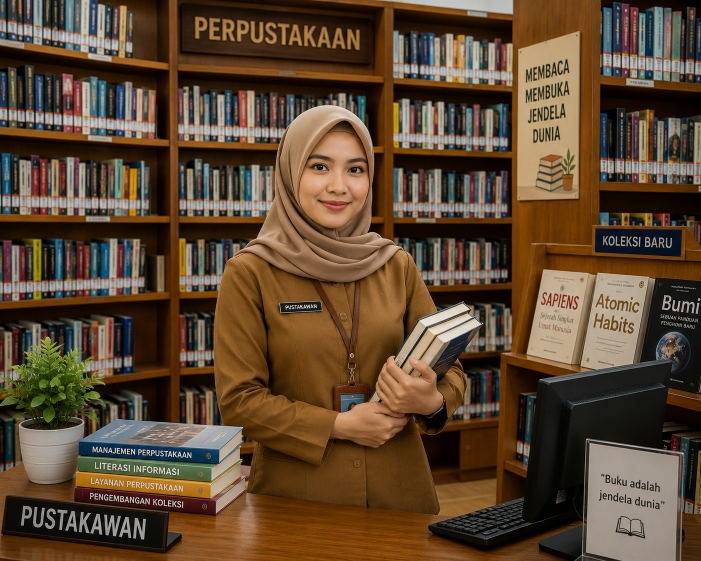 Peringatan 7 Juli - Hari Pustakawan Nasional. (BeritaNasional/ChatGPT)