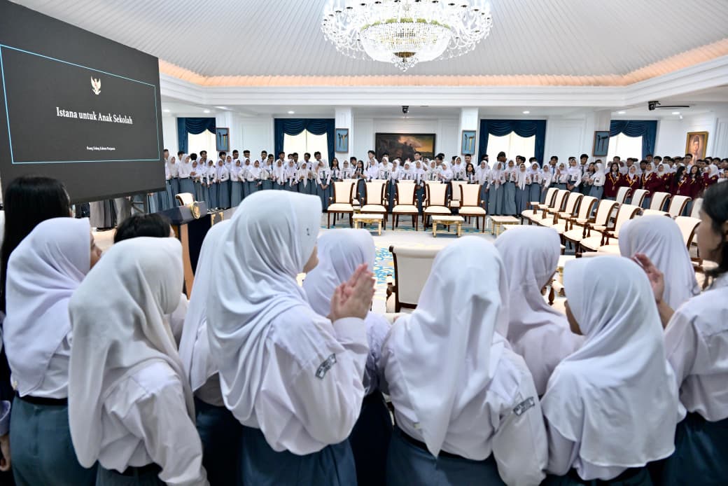 Pelajar SMAN 55 Jakarta mengikuti program Istana untuk Anak Sekolah, Kamis (23/7/2026). (BeritaNasional/BPMI Setpres)