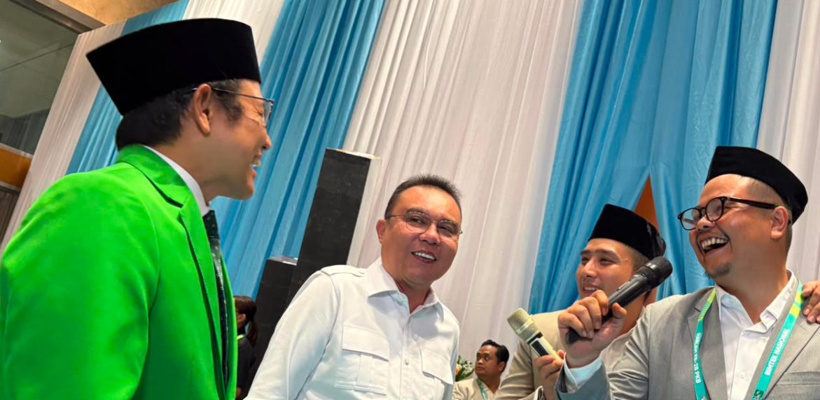 Ketum PKB Muhaimin Iskandar bertemu dengan Wakil Ketua DPR Sufmi Dasco Ahmad. (BeritaNasional/Ahda)
