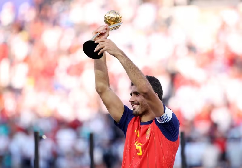 Kapten Timnas Spanyol Rodri mendapatkan gelar golden ball di Piala Dunia 2026. (Foto/FIFA)