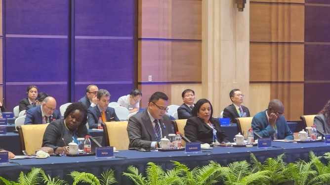 Perwakilan Indonesia di ajang Konferensi AI Dunia WAICO 2026. (Foto/Kemkomdigi)