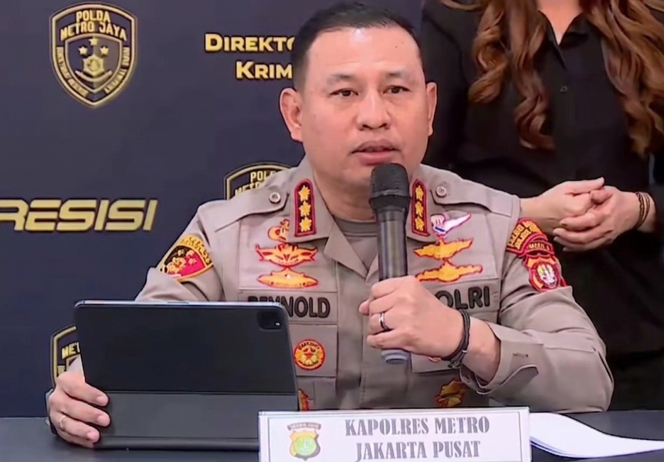 Kapolres Metro Jakarta Pusat Kombes Reynold E.P. Hutagalung saat konferensi pers. (Foto/Ist)