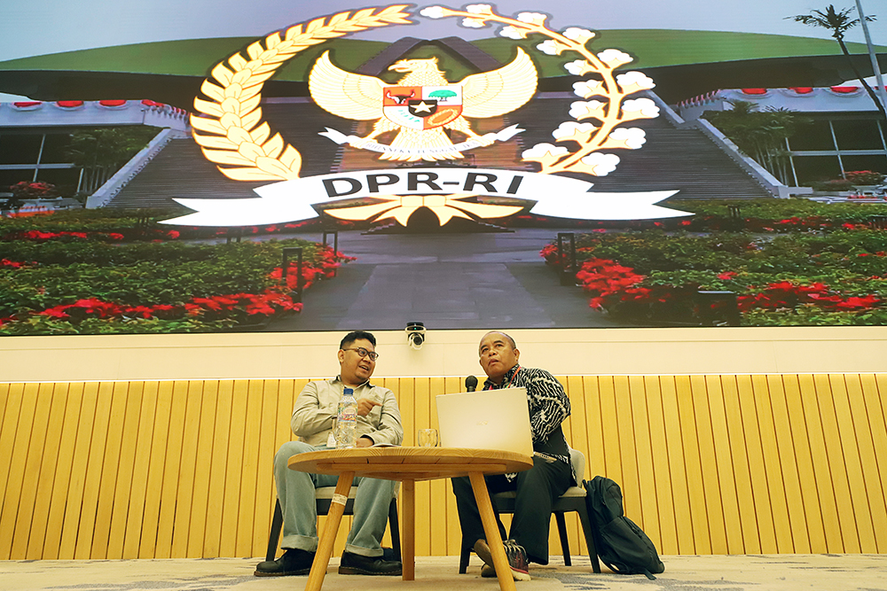 Dialektika Demokrasi dengan tema"AS-Iran Kembali Memanas, Seberapa Besar Ancamannya Bagi Stabilitas Dunia". (BeritaNasional/Elvis Sendouw)
