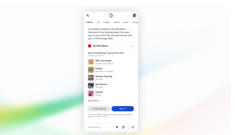Ilustrasi cara membuat daftar musik di YouTube secara otomatis. (Foto/Google Blog)