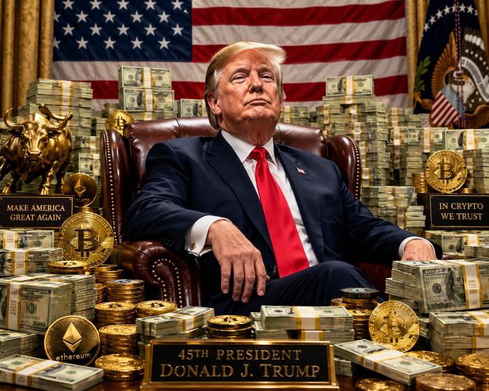 Ilustrasi kerajaan bisnis Presiden AS Donald Trump. (BeritaNasional/ChatGPT)
