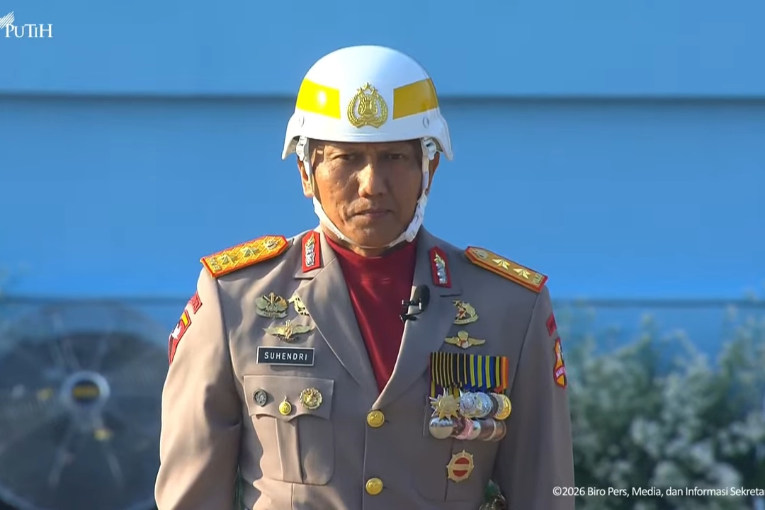 Komandan Upacara HUT Bhayangkara ke-80 Irjen Pol Suhendri. (Foto/tangkapan layar)