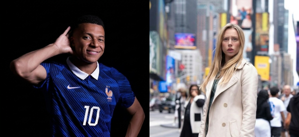 Pesepak bola Prancis Kylian Mbappe dan aktris asal Spanyol Ester Exposito. (Foto/Instagram Mbappe dan Ester)