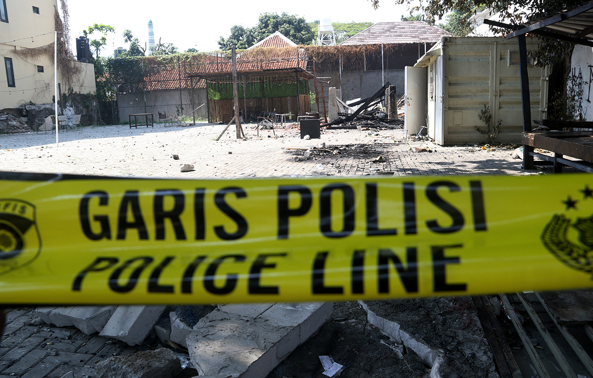 Kondisi lokasi bentrokan di Menteng, Jakarta, Senin (27/7/2026). (Beritanasional.com/Oke Atmaja)
