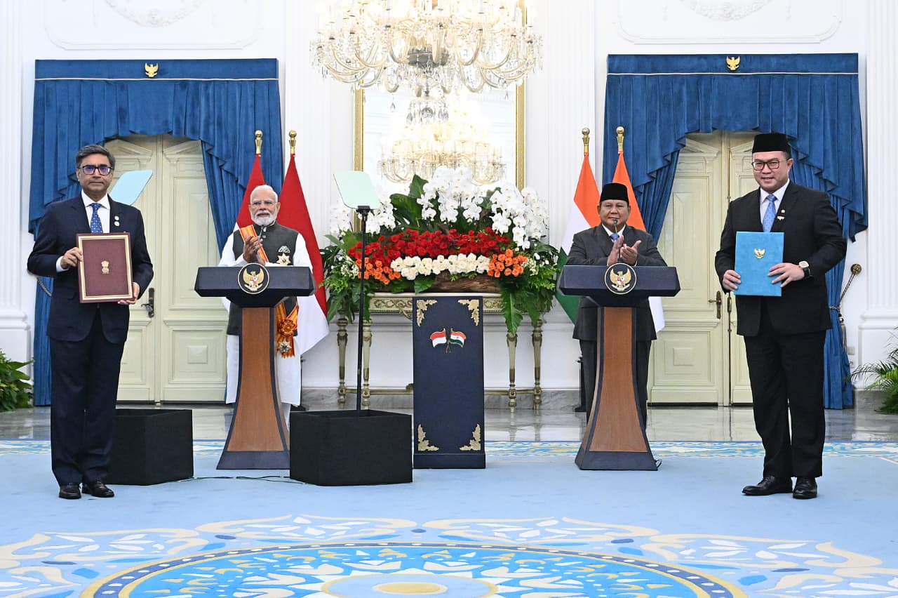 Presiden Prabowo dan Perdana Menteri India Narendra Mod sepakati kesepakatan. (BeritaNasional/Setpres)