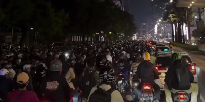Komunitas motor yang memadari sekitar Jalan Bundaran HI. (Foto/Ist)