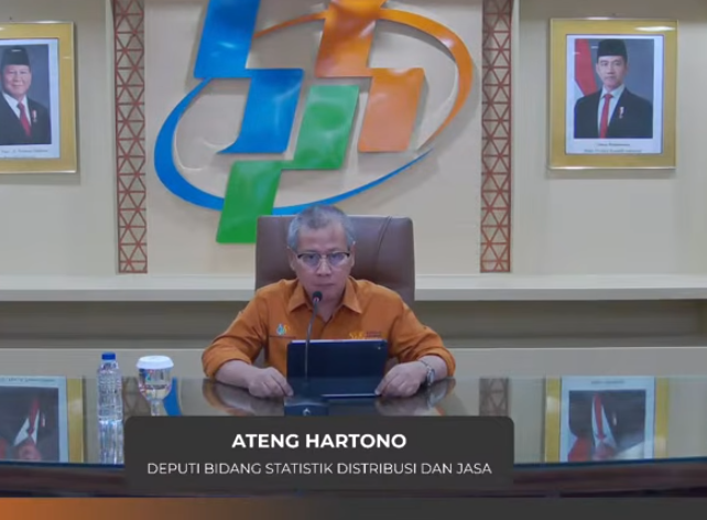 Deputi Bidang Statistik Distribusi dan Jasa BPS Ateng Hartono (BeritaNasional/tangkapan layar)