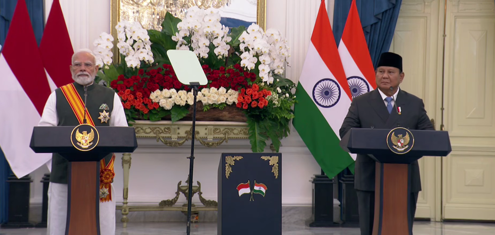 Prabowo Anugerahkan Bintang Adipurna kepada PM India Narendra Modi. (Foto/YouTube Sekretariat Presiden)