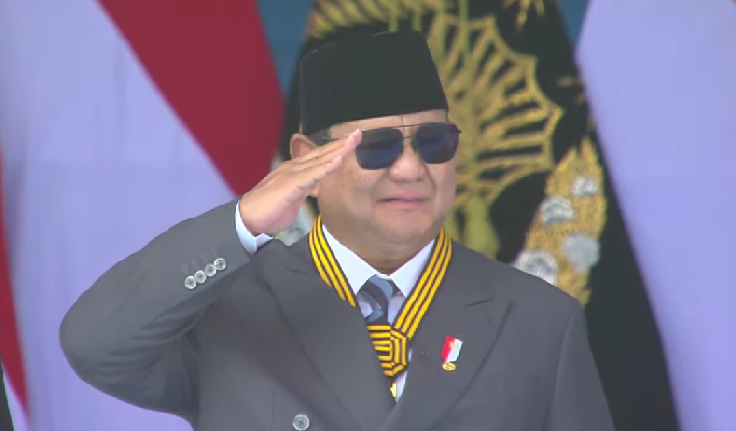 Presiden Prabowo Subianto dalam Upacara Hari Bhayangkara ke-80. (Foto/tangkapan layar)