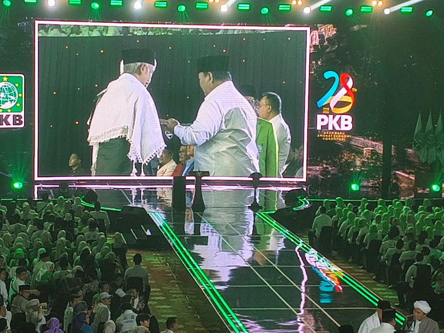 Presiden Prabowo hadiri Harlah PKB. (BeritaNasional/Ahda)