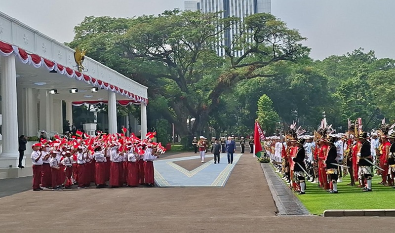 Prabowo terima kunjungan Presiden Belarusia di Istana (Foto/Setpres)