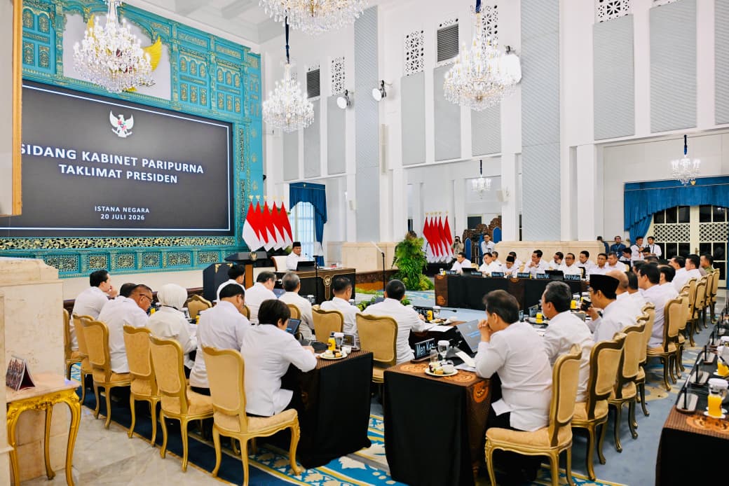 Presiden Prabowo Subianto di Sidang Kabinet Paripurna di Istana, Jakarta, Senin (20/7/2026). (BeritaNasional/BPMI Setpres)