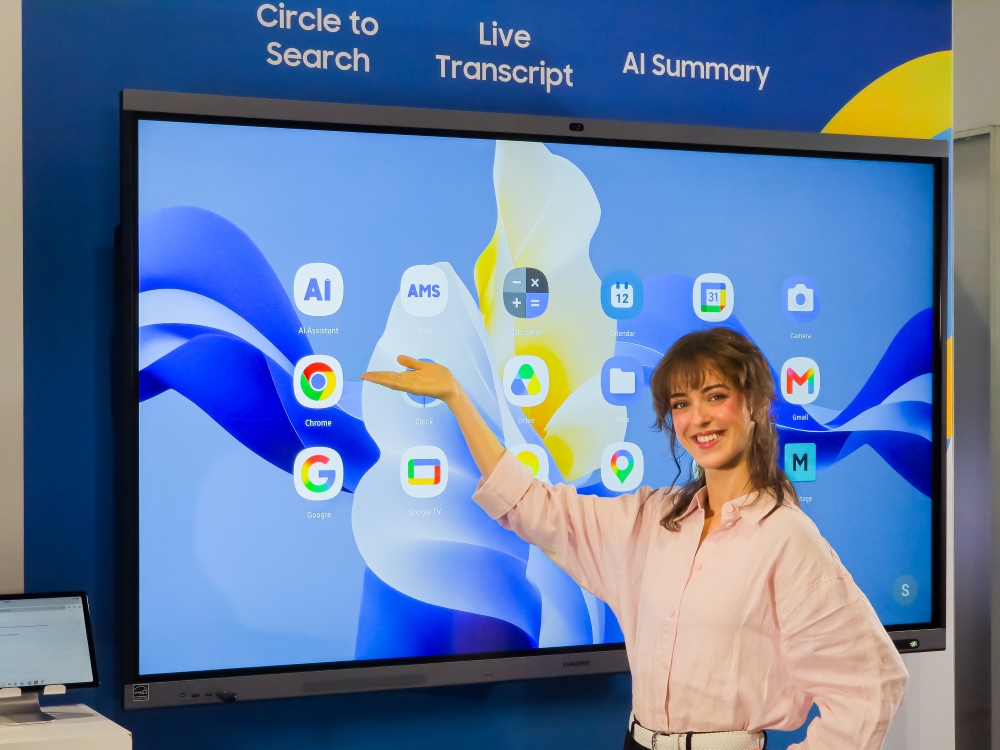 Samsung Interactive Display berbasis Android dikenalkan di ISTELive 26 di Orlando, Florida. (BeritaNasional/Samsung Newsroom)